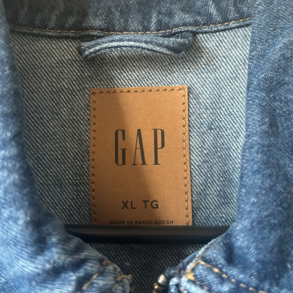 Gap women’s cropped denim jean jacket with zipper size XL new with tags - Picture 6 of 8